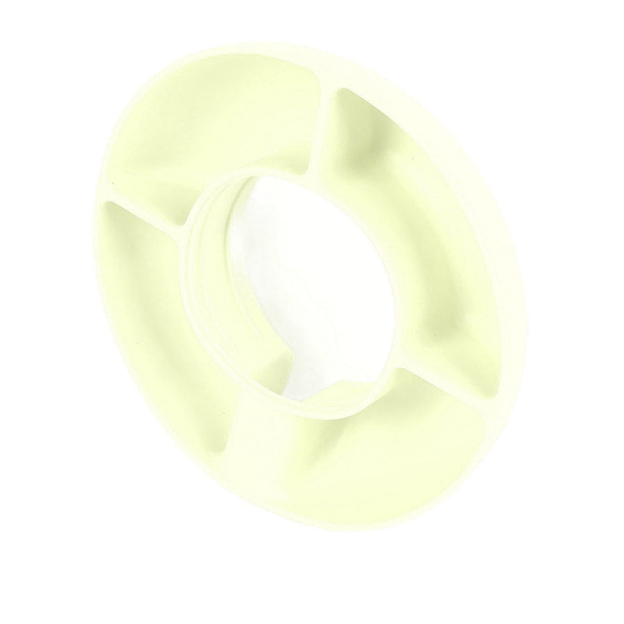 Snack Bowl Silicone Round 4 Compartment Reusable Snack Ring for 40 Oz Cup Watching Movies Playing Games Reading Books Beige