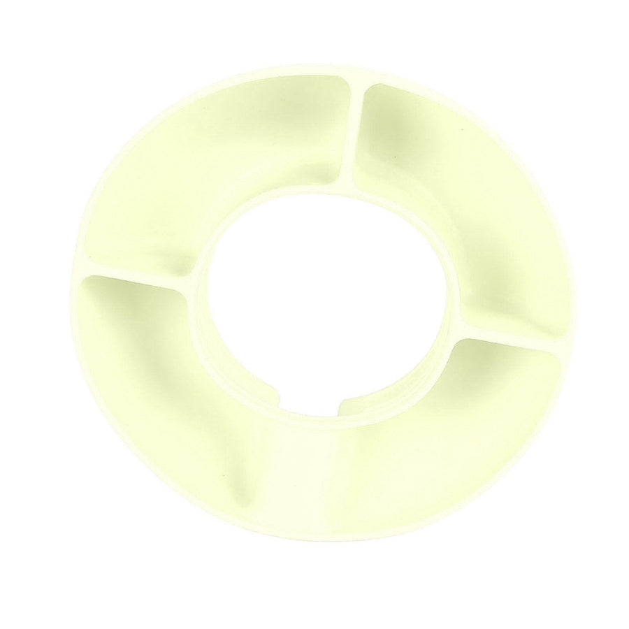 Snack Bowl Silicone Round 4 Compartment Reusable Snack Ring for 40 Oz Cup Watching Movies Playing Games Reading Books Beige