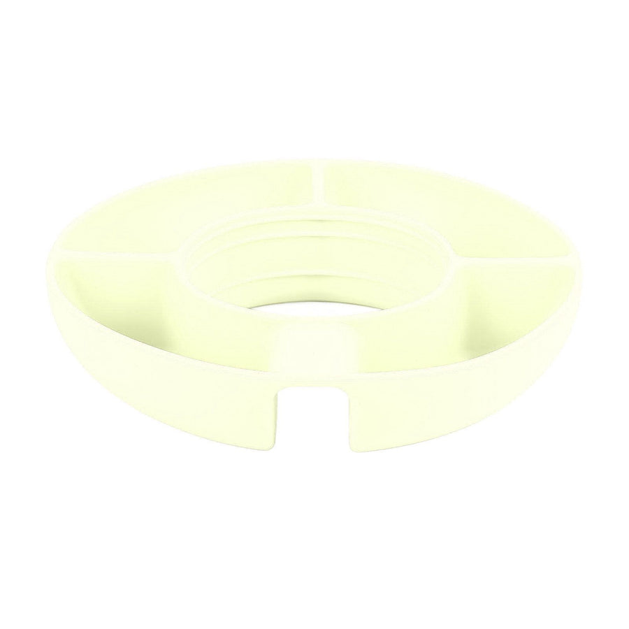 Snack Bowl Silicone Round 4 Compartment Reusable Snack Ring for 40 Oz Cup Watching Movies Playing Games Reading Books Beige