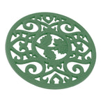 Silicone Trivet Mat Hot Pot Holder for Hot Dishes Countertop Teapot Trivet Nonslip Heat Resistant Modern Kitchen Hot Pads Green