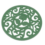 Silicone Trivet Mat Hot Pot Holder for Hot Dishes Countertop Teapot Trivet Nonslip Heat Resistant Modern Kitchen Hot Pads Green