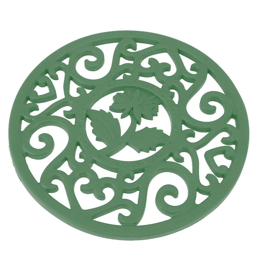 Silicone Trivet Mat Hot Pot Holder for Hot Dishes Countertop Teapot Trivet Nonslip Heat Resistant Modern Kitchen Hot Pads Green