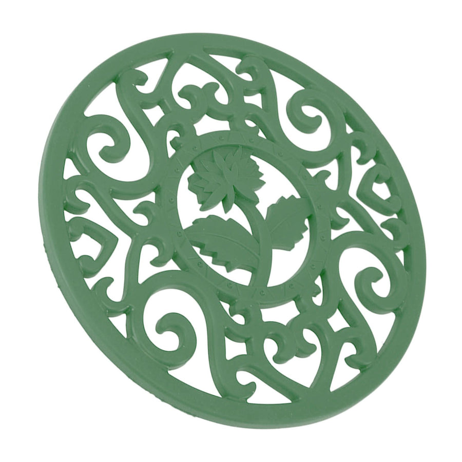 Silicone Trivet Mat Hot Pot Holder for Hot Dishes Countertop Teapot Trivet Nonslip Heat Resistant Modern Kitchen Hot Pads Green