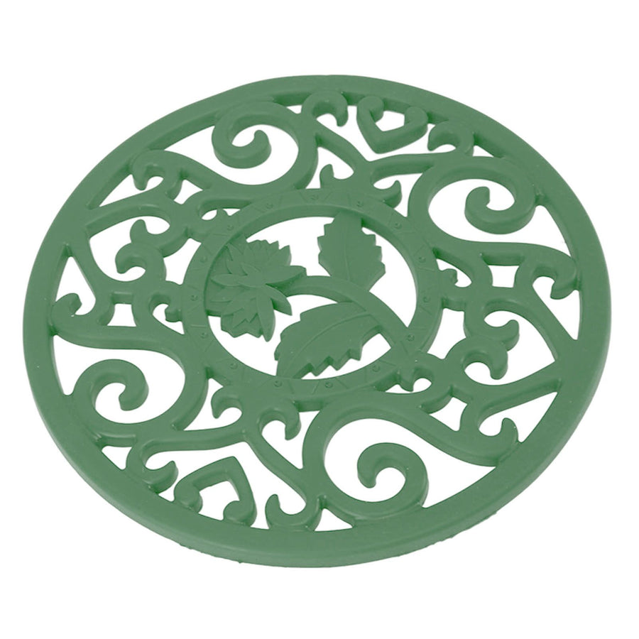 Silicone Trivet Mat Hot Pot Holder for Hot Dishes Countertop Teapot Trivet Nonslip Heat Resistant Modern Kitchen Hot Pads Green