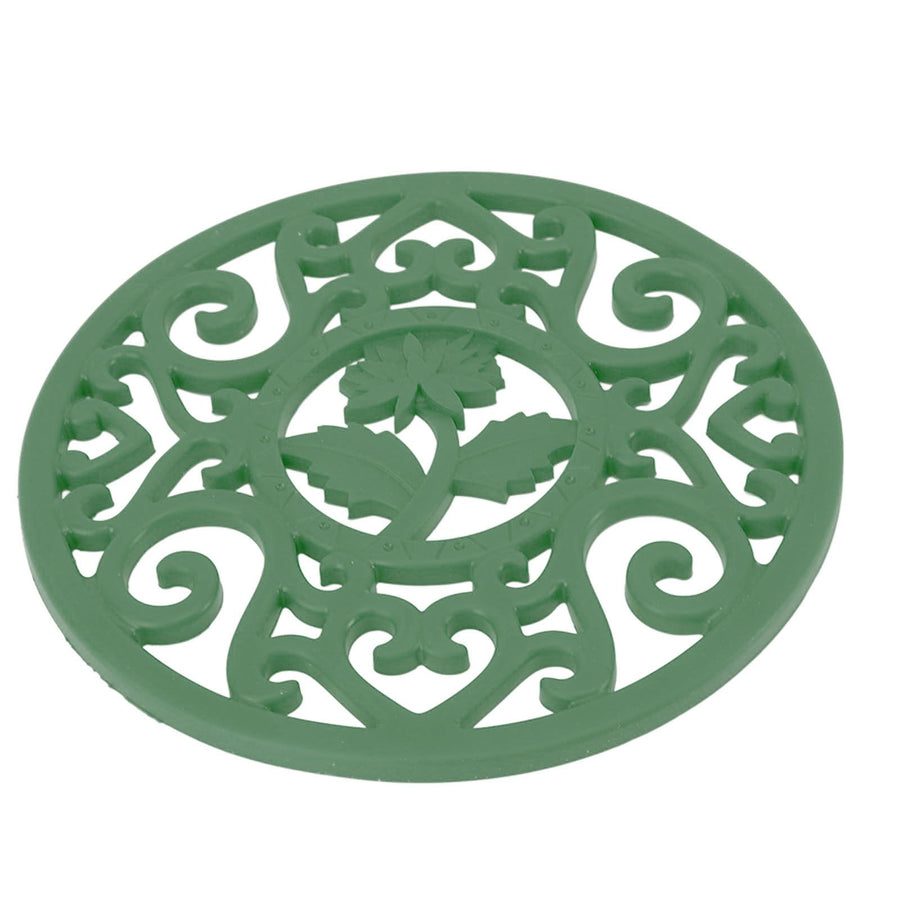 Silicone Trivet Mat Hot Pot Holder for Hot Dishes Countertop Teapot Trivet Nonslip Heat Resistant Modern Kitchen Hot Pads Green