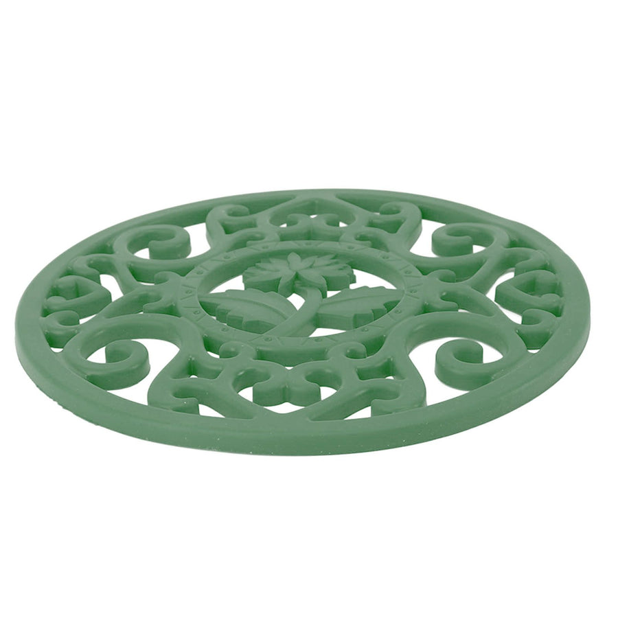 Silicone Trivet Mat Hot Pot Holder for Hot Dishes Countertop Teapot Trivet Nonslip Heat Resistant Modern Kitchen Hot Pads Green