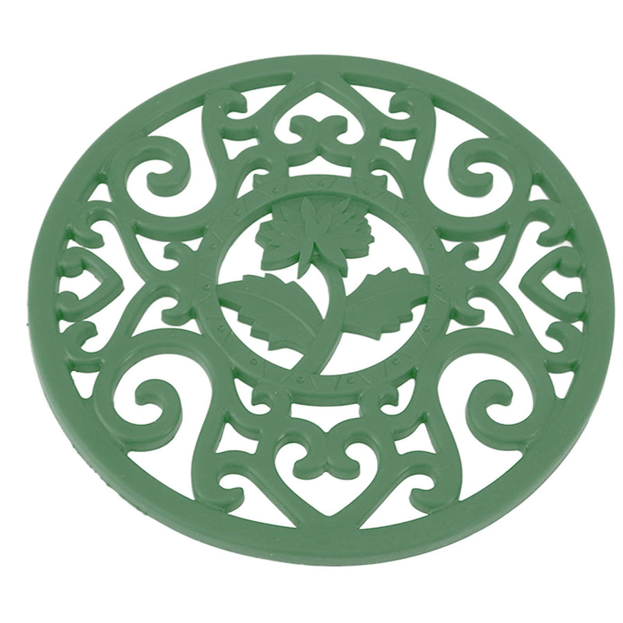 Silicone Trivet Mat Hot Pot Holder for Hot Dishes Countertop Teapot Trivet Nonslip Heat Resistant Modern Kitchen Hot Pads Green