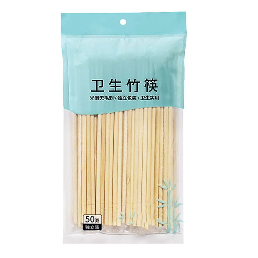 50 Pairs Disposable Bamboo Chopsticks Takeout Commercial Household Round Chopsticks for Hotels Restaurants