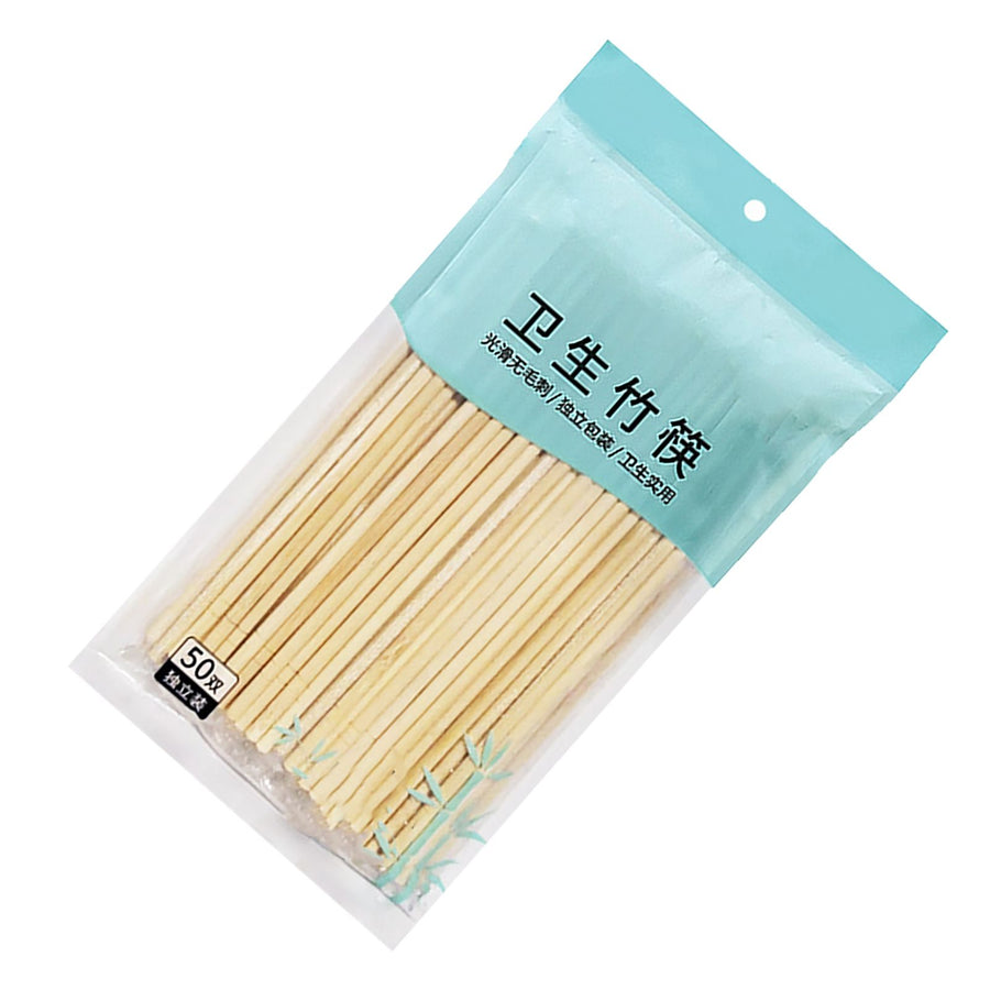 50 Pairs Disposable Bamboo Chopsticks Takeout Commercial Household Round Chopsticks for Hotels Restaurants