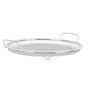 Stainless Steel Fruit Basket Double Handles Metal Mesh Drain Round Tray for Snacks Fruits Vegetables Silver