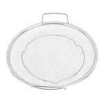 Stainless Steel Fruit Basket Double Handles Metal Mesh Drain Round Tray for Snacks Fruits Vegetables Silver