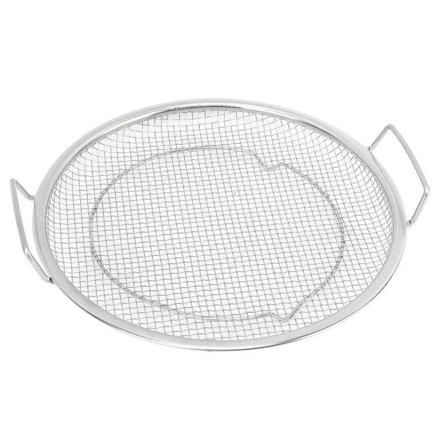 Stainless Steel Fruit Basket Double Handles Metal Mesh Drain Round Tray for Snacks Fruits Vegetables Silver