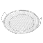 Stainless Steel Fruit Basket Double Handles Metal Mesh Drain Round Tray for Snacks Fruits Vegetables Silver