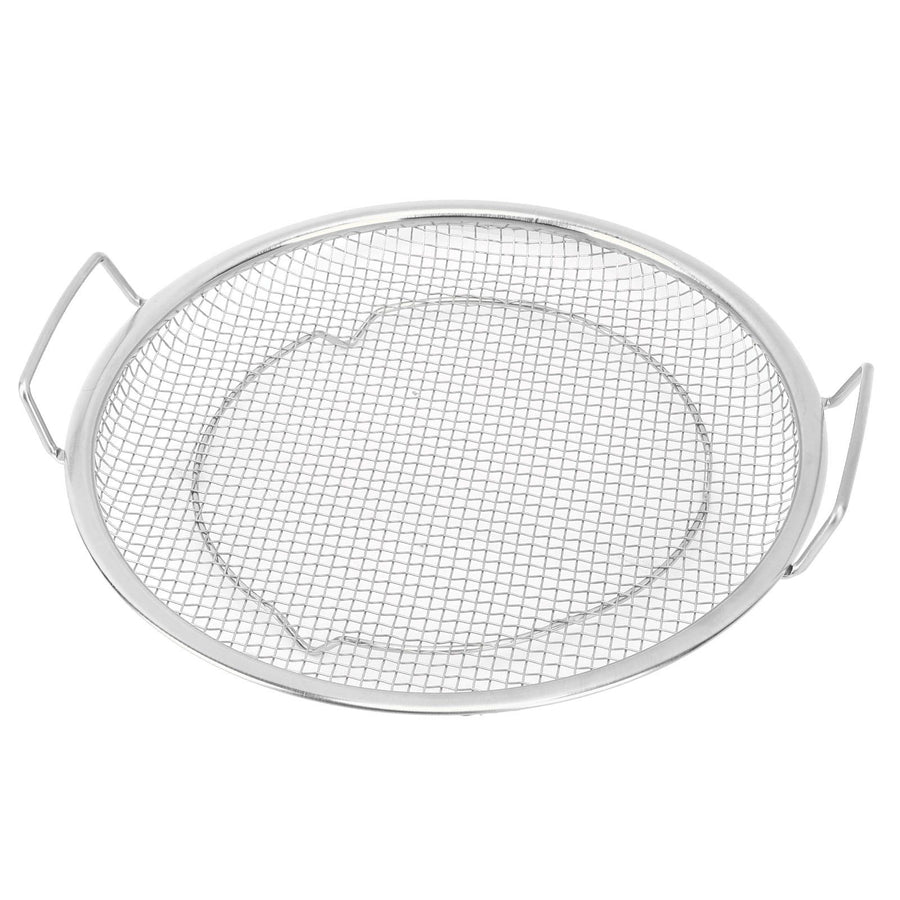 Stainless Steel Fruit Basket Double Handles Metal Mesh Drain Round Tray for Snacks Fruits Vegetables Silver