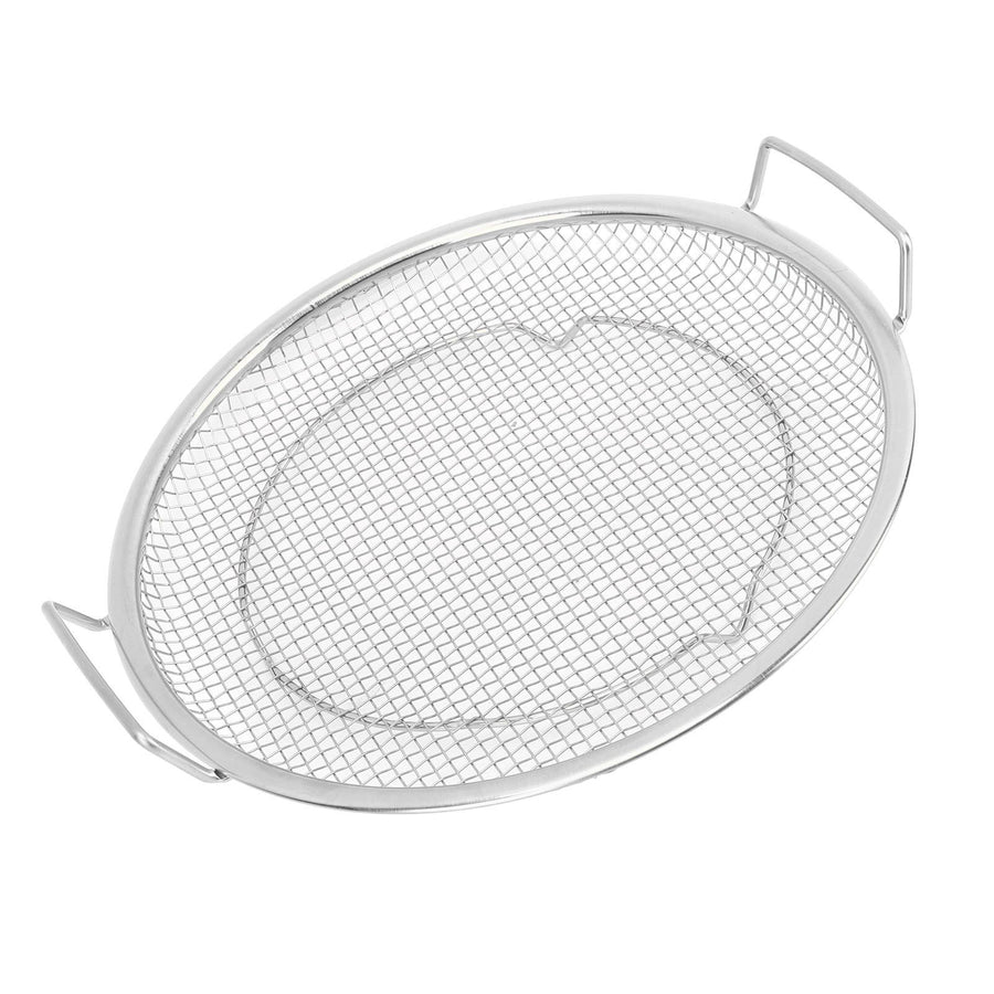 Stainless Steel Fruit Basket Double Handles Metal Mesh Drain Round Tray for Snacks Fruits Vegetables Silver