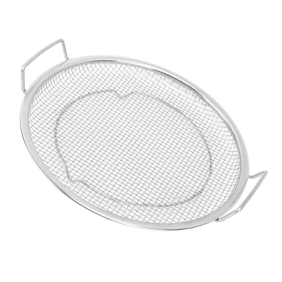 Stainless Steel Fruit Basket Double Handles Metal Mesh Drain Round Tray for Snacks Fruits Vegetables Silver