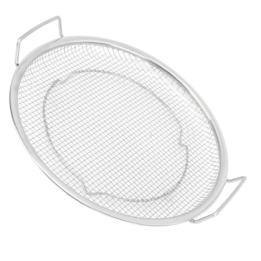Stainless Steel Fruit Basket Double Handles Metal Mesh Drain Round Tray for Snacks Fruits Vegetables Silver