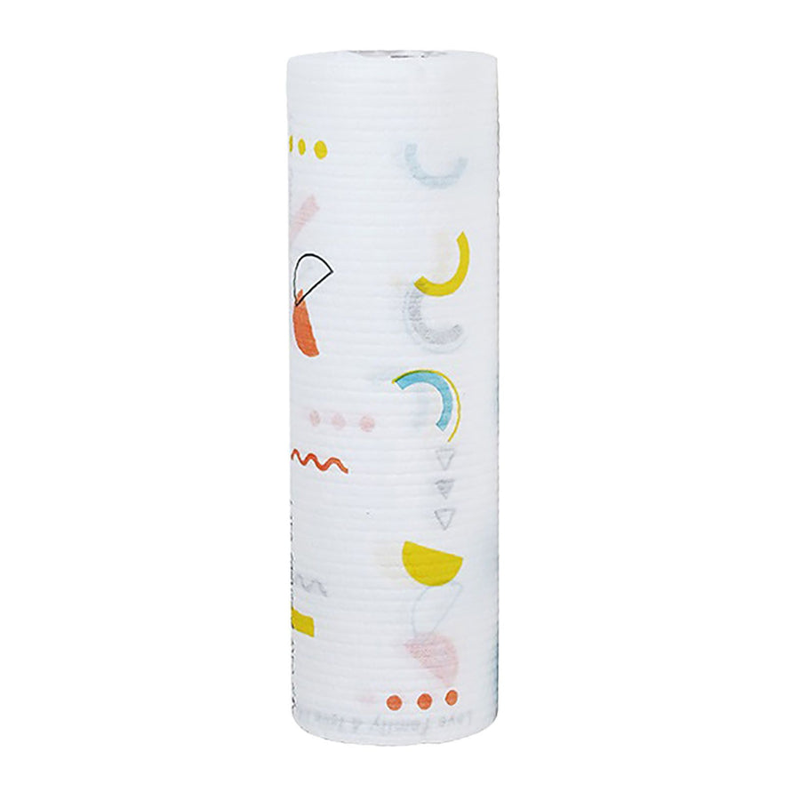 Disposable Cleansing Cloths Roll Wet Dry Use Non Woven Fabric Printed Disposable Dish Towels