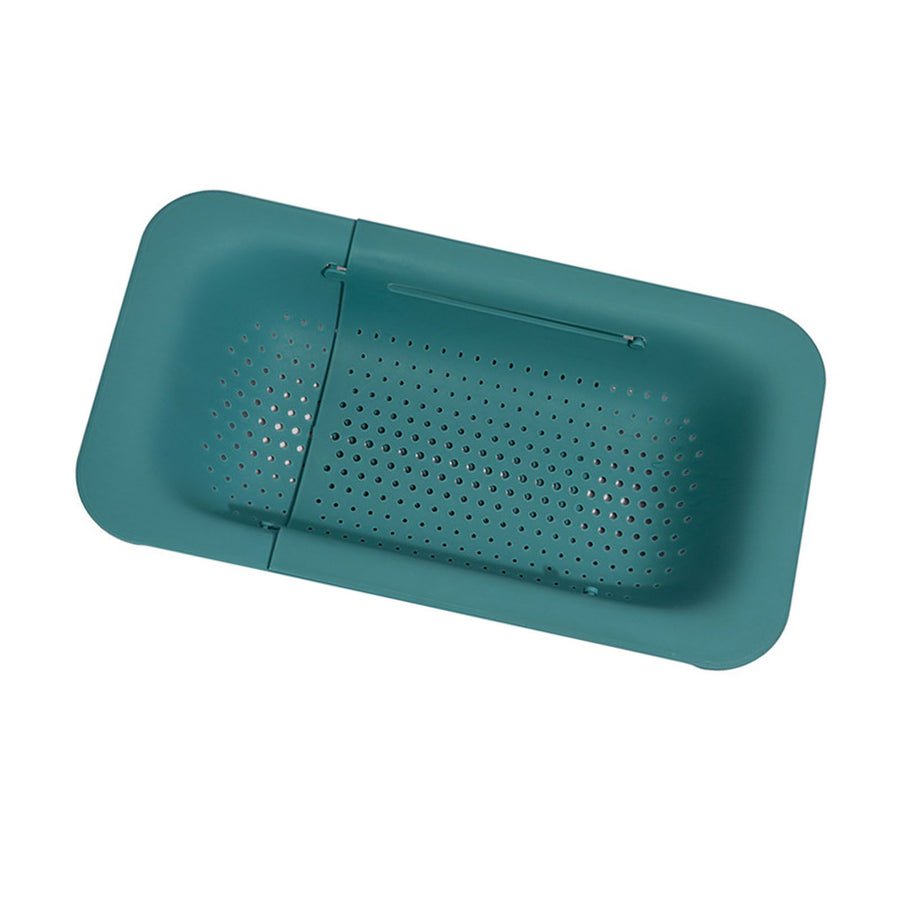 Over The Sink Strainer Green Retractable Design Sturdy Durable PP Fast Draining Sink Colander for Home Kitchen
