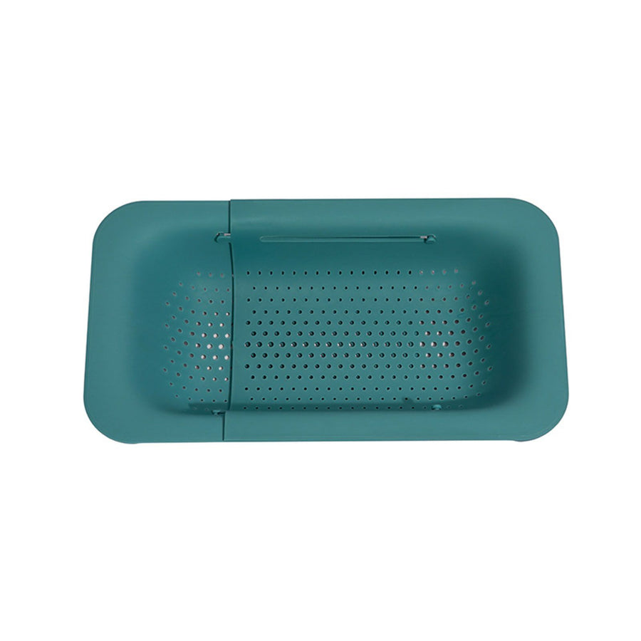 Over The Sink Strainer Green Retractable Design Sturdy Durable PP Fast Draining Sink Colander for Home Kitchen