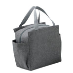 Insulated Lunch Bag Stylish Simple Large Capacity Thickened Aluminum Foil Lunchbox Handbag for Work School Travel Grey