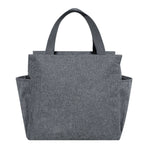 Insulated Lunch Bag Stylish Simple Large Capacity Thickened Aluminum Foil Lunchbox Handbag for Work School Travel Grey