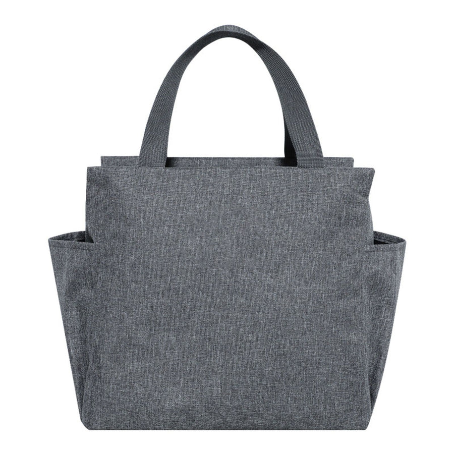 Insulated Lunch Bag Stylish Simple Large Capacity Thickened Aluminum Foil Lunchbox Handbag for Work School Travel Grey