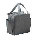 Insulated Lunch Bag Stylish Simple Large Capacity Thickened Aluminum Foil Lunchbox Handbag for Work School Travel Grey
