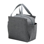 Insulated Lunch Bag Stylish Simple Large Capacity Thickened Aluminum Foil Lunchbox Handbag for Work School Travel Grey