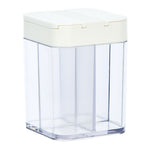 Seasoning Box 4 Compartments Transparent Window Sliding Lid Strong ABS PET Seasoning Jar for Home Kitchen Cooking