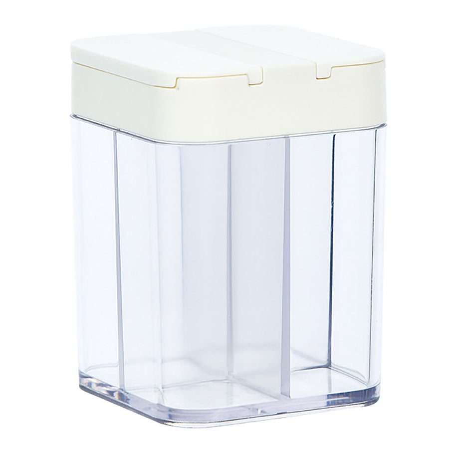 Seasoning Box 4 Compartments Transparent Window Sliding Lid Strong ABS PET Seasoning Jar for Home Kitchen Cooking