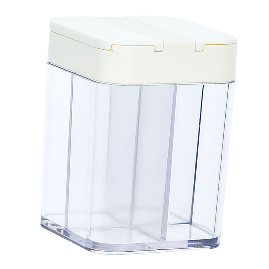 Seasoning Box 4 Compartments Transparent Window Sliding Lid Strong ABS PET Seasoning Jar for Home Kitchen Cooking