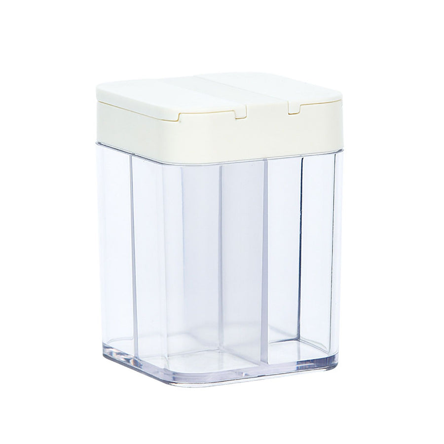 Seasoning Box 4 Compartments Transparent Window Sliding Lid Strong ABS PET Seasoning Jar for Home Kitchen Cooking