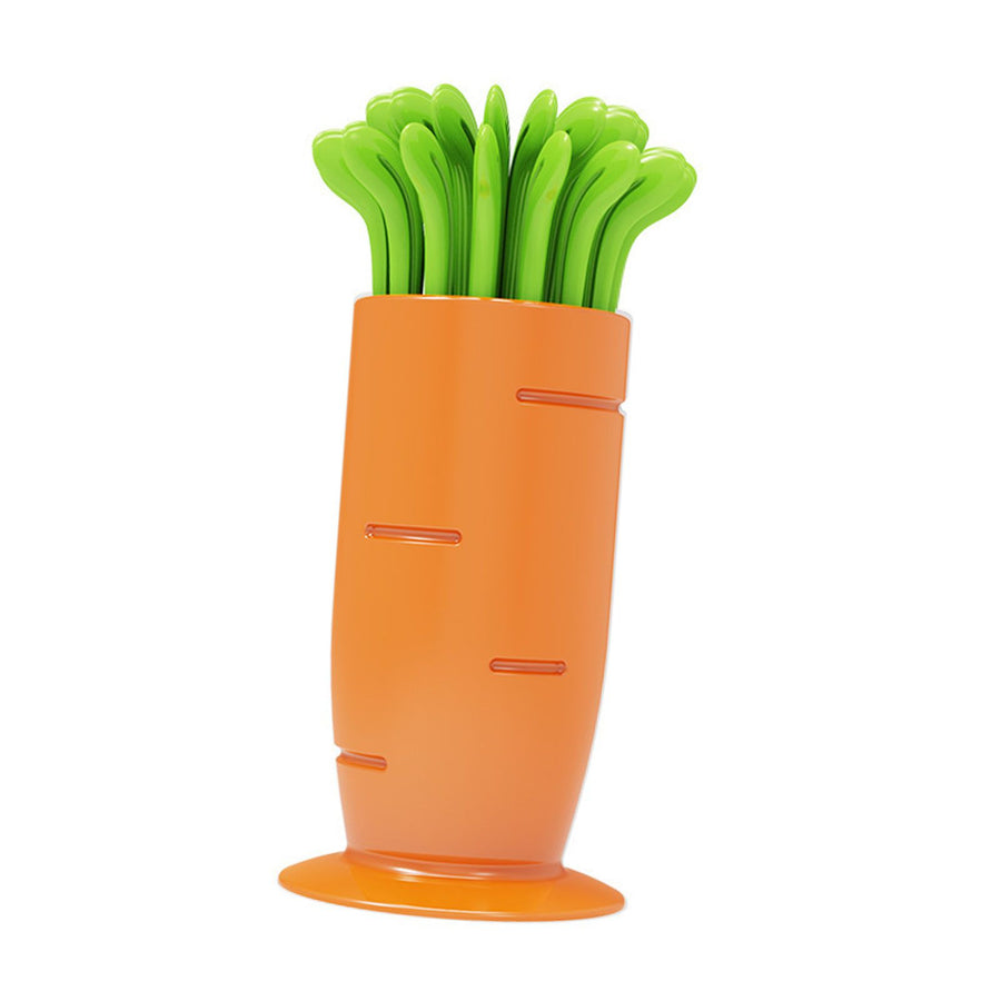 30pcs Radish Fruit Fork Set Plastic Cake Fork Adorable Portable Dessert Fork for Family Gathering Wedding Dinner Party