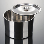 Stainless Steel Oil Storage Tank Multifunctional Durable Round Seasoning Bowl with Lid for Home Kitchen