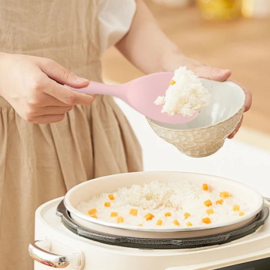 Rice Spatula Silicone Heat Resistant Anti Stick Comfortable Grip Rice Paddle for Stirring Rice