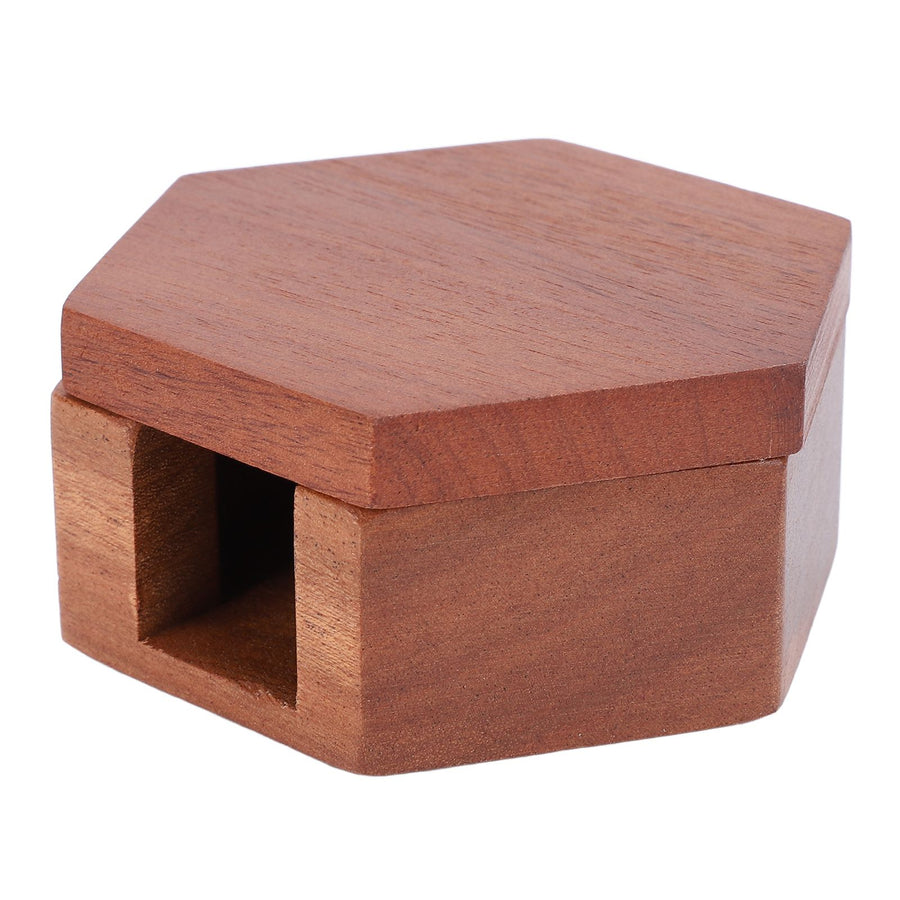 Round Coffee Paper Filter Holder Polished Surface Solid Wood Coffee Filter Paper Storage Box with Magnetic Suction Lid