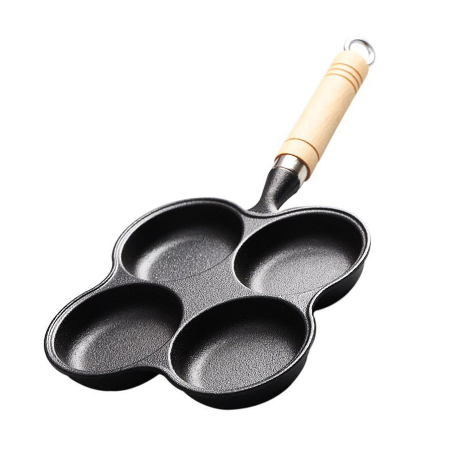 4 Cup Eggs Pan Cast Iron Anti Stick Egg Frying Pan for Induction Cooktop Gas Stove