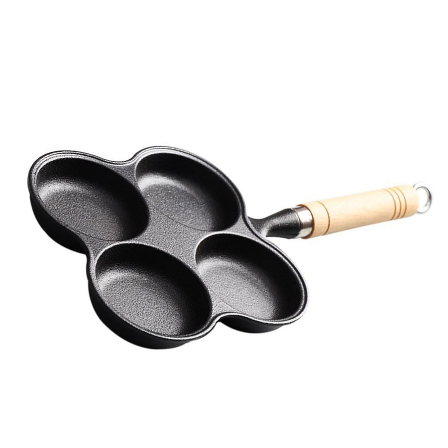 4 Cup Eggs Pan Cast Iron Anti Stick Egg Frying Pan for Induction Cooktop Gas Stove