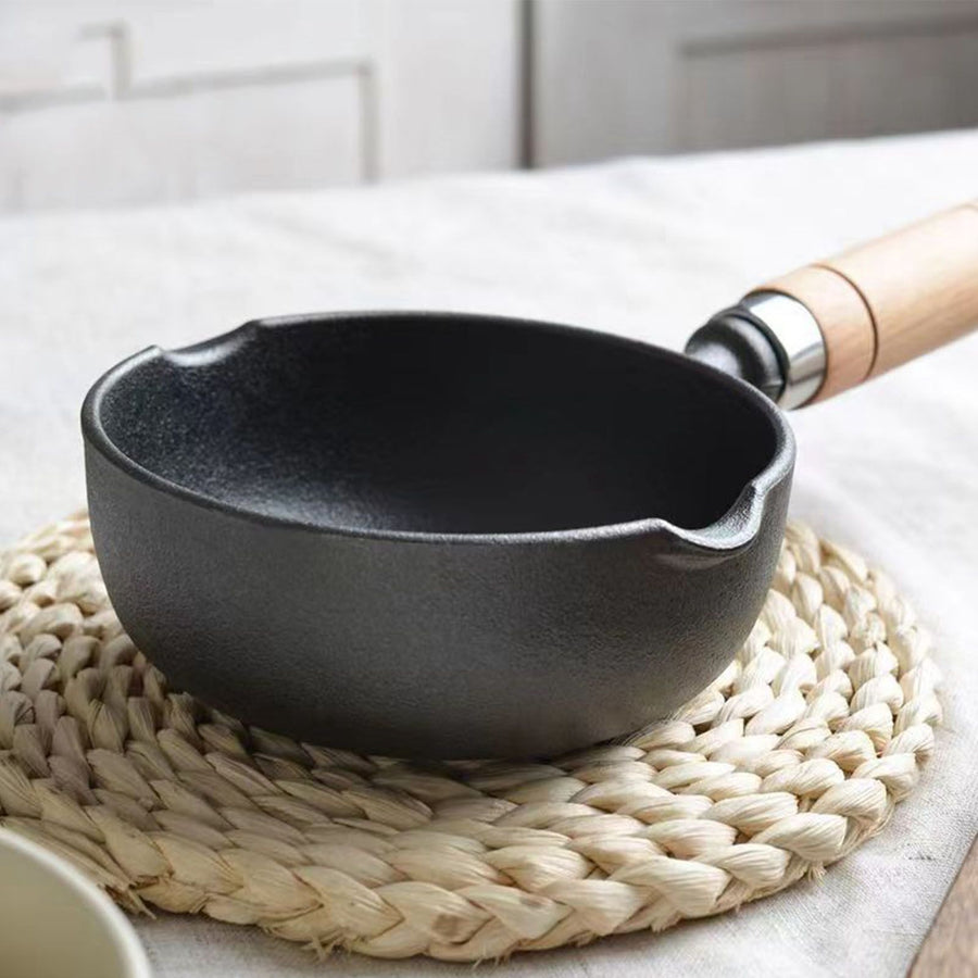 Cast Iron Pot Even Heating Multifunctional Non Stick Pot for Stir Frying Kitchen Supplies 11 X 4cm / 4.33 X 1.57in