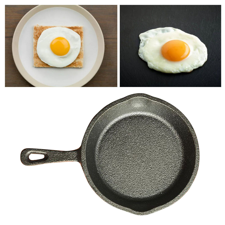 Small Frying Pan Cast Iron Handle Desing Nonstick Mini Sizzling Plate Egg Pan for Home Small Size 10cm Handle