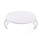 Microwave Plate Tray Multifunctional White Round Food Steaming Rack with Handle For Kitchen