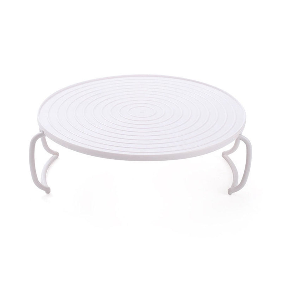 Microwave Plate Tray Multifunctional White Round Food Steaming Rack with Handle For Kitchen