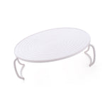 Microwave Plate Tray Multifunctional White Round Food Steaming Rack with Handle For Kitchen