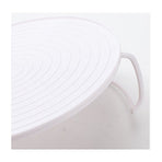 Microwave Plate Tray Multifunctional White Round Food Steaming Rack with Handle For Kitchen