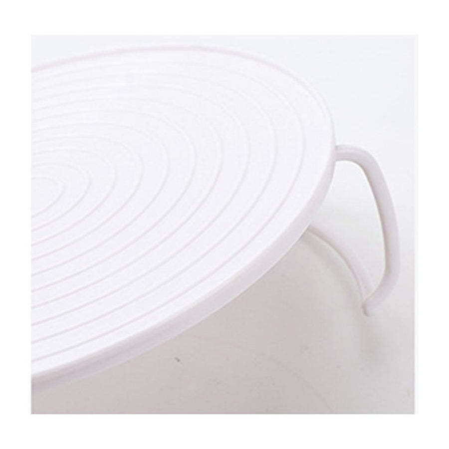 Microwave Plate Tray Multifunctional White Round Food Steaming Rack with Handle For Kitchen