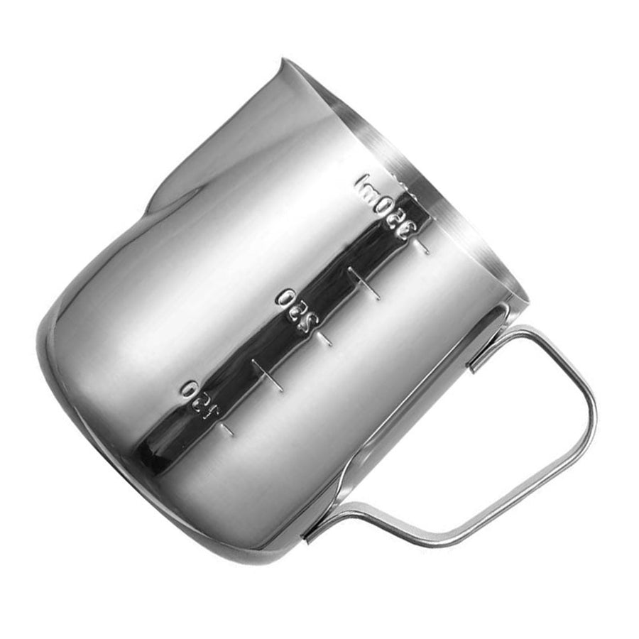 Milk Frothing Cup Stainless Steel Eagle Spout Milk Froth Pitcher 350ml Coffee Steaming Pitcher with Scale for Cafe Kitchen