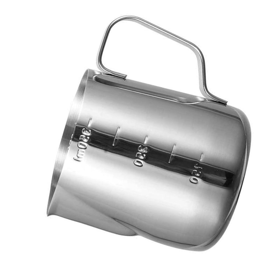 Milk Frothing Cup Stainless Steel Eagle Spout Milk Froth Pitcher 350ml Coffee Steaming Pitcher with Scale for Cafe Kitchen
