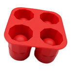 Ice Cube Tray Reusable Cylinder Planter Mould for Cocktail Drink Making Succulent Flower Pots Red