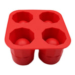 Ice Cube Tray Reusable Cylinder Planter Mould for Cocktail Drink Making Succulent Flower Pots Red